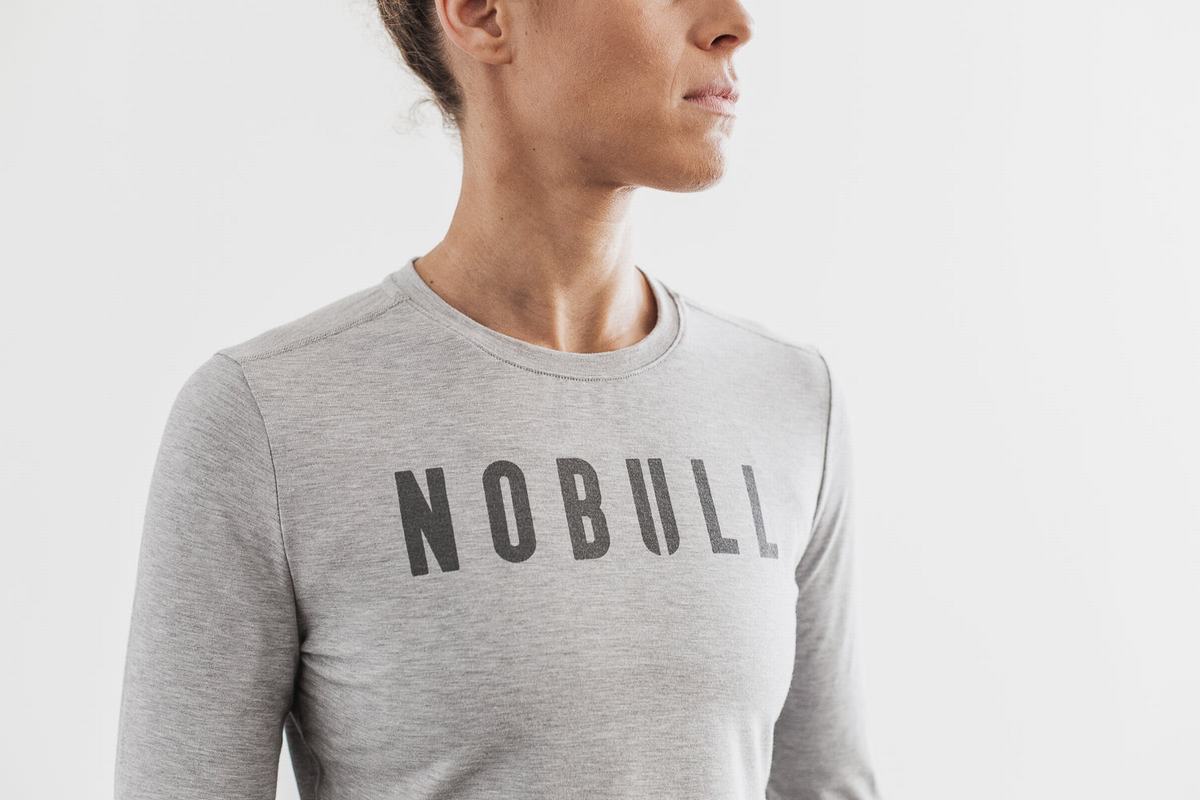 Nobull Women's Long Sleeves Light Grey | Australia (PY5602)